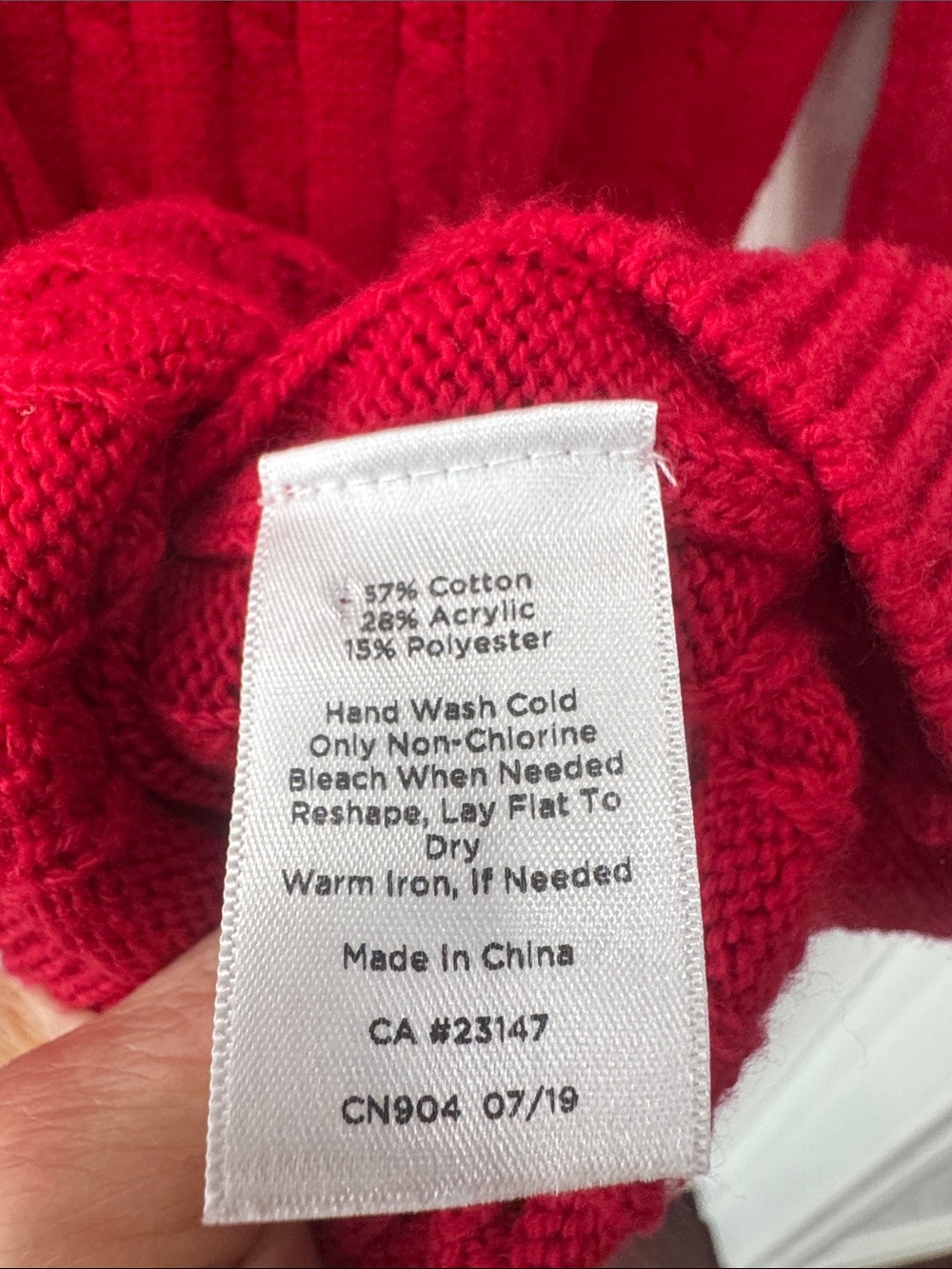 Talbots Bright Red Cable Knit Crewneck Sweater - Women's - Picture 4 of 4